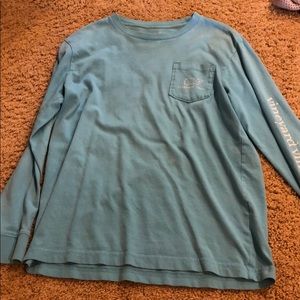 Vineyard Vines girls L (16-18) blue pocket shirt